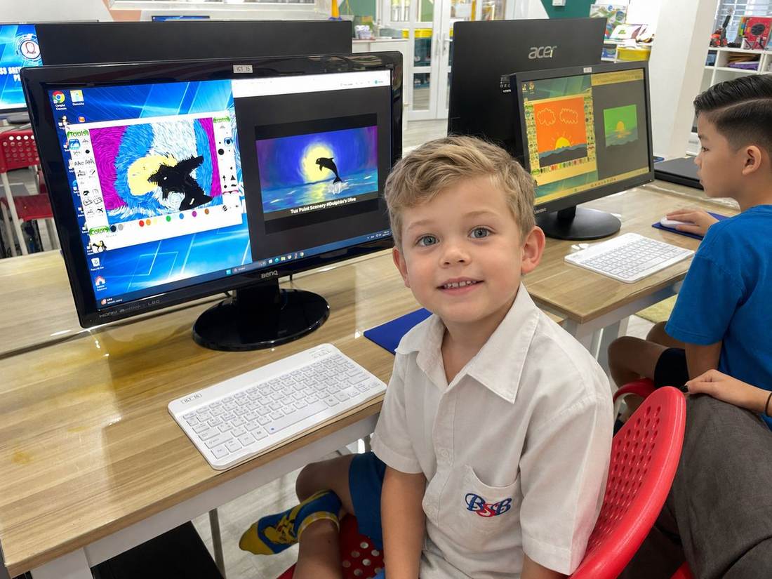 A student working on a program during ICT / Computing / Coding / Computer Animation