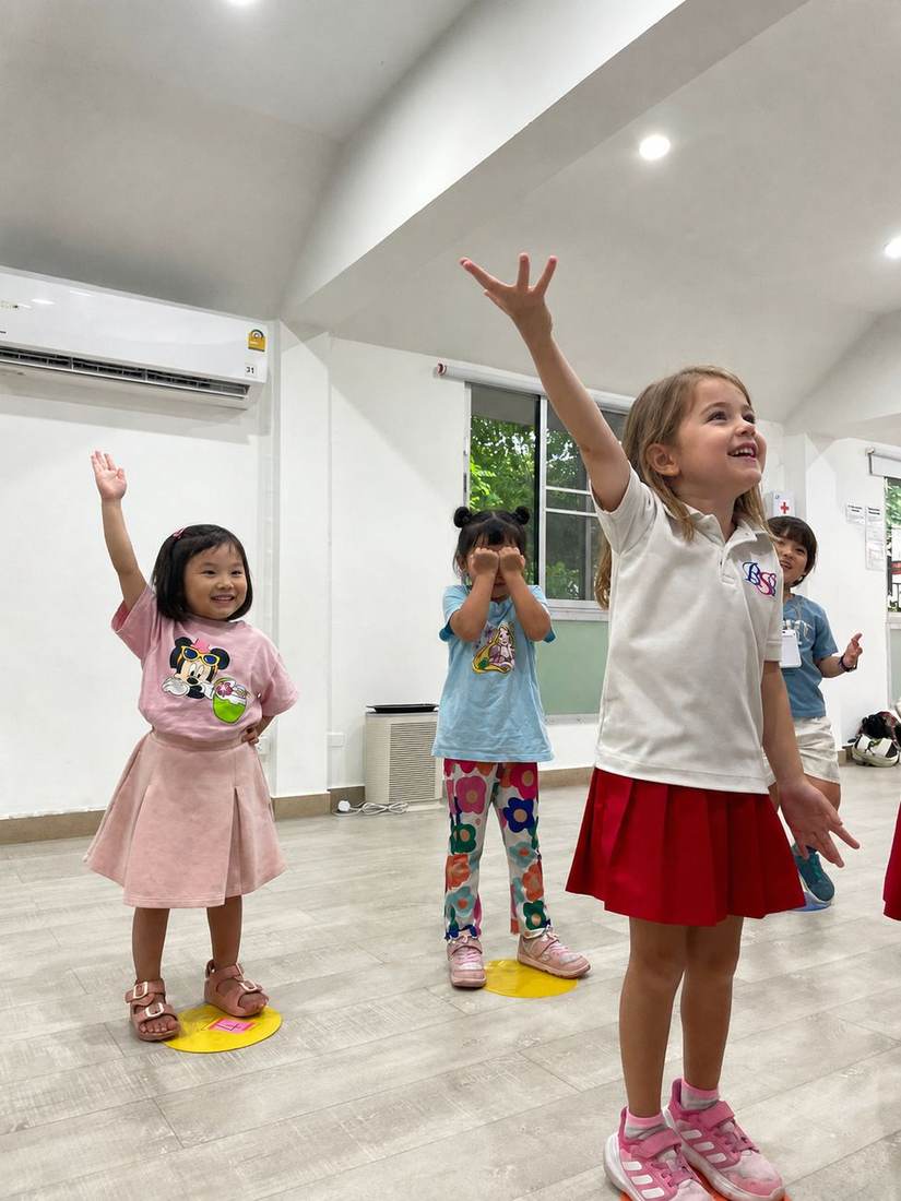 Students practising a routine during Dance Club