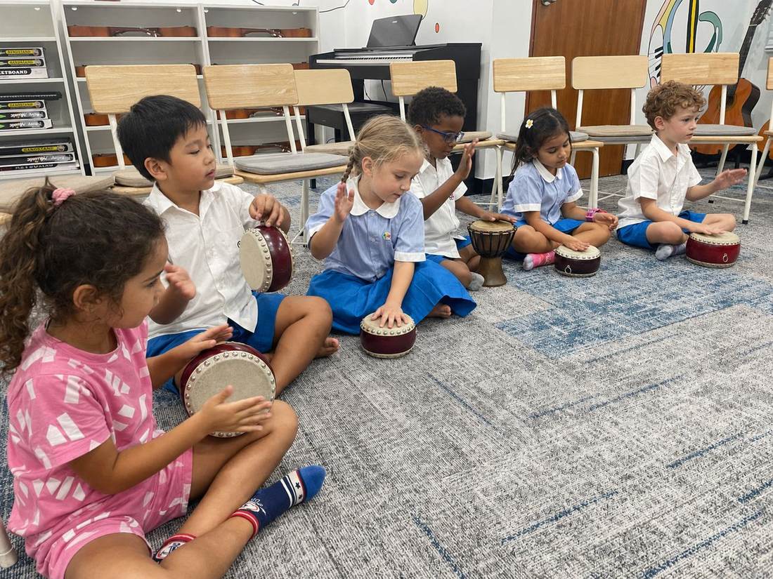 Students singing together during Music Club