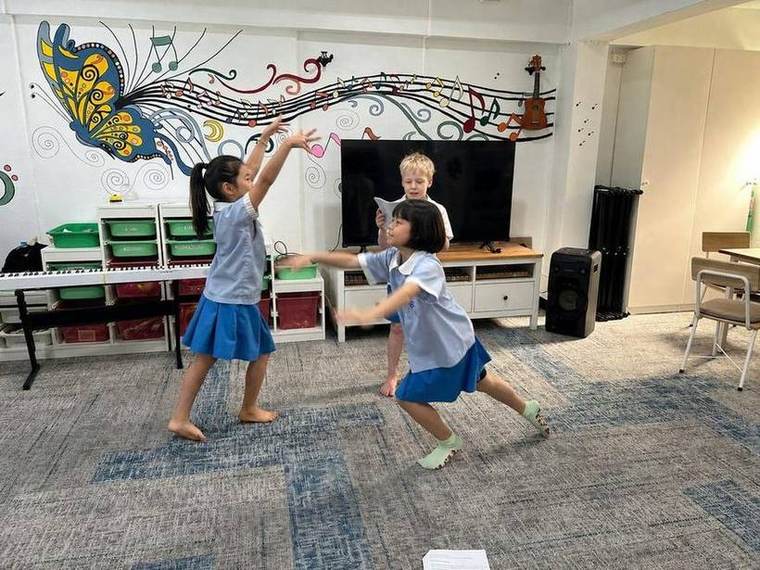 Students rehearsing a scene during Musical Theatre