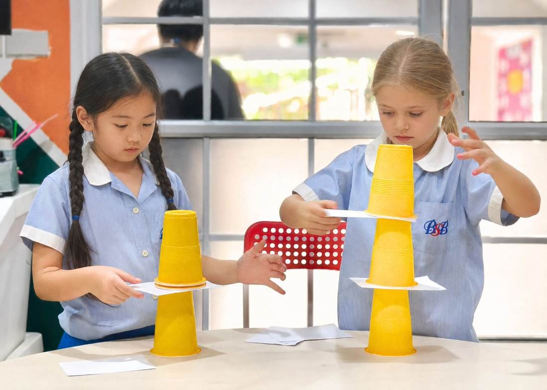 Students observing a science experiment during Science Club
