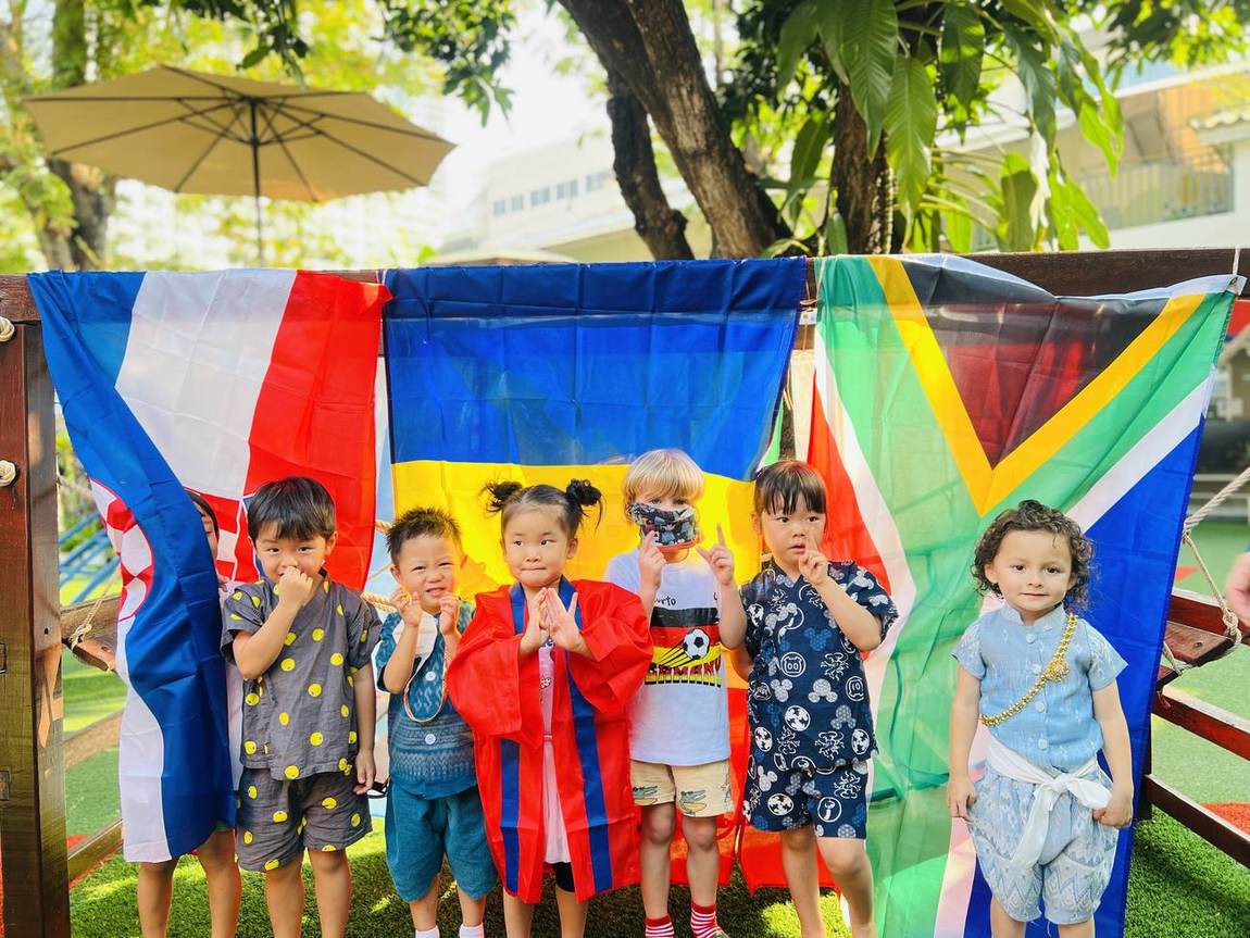 Students at a food stall on International Day