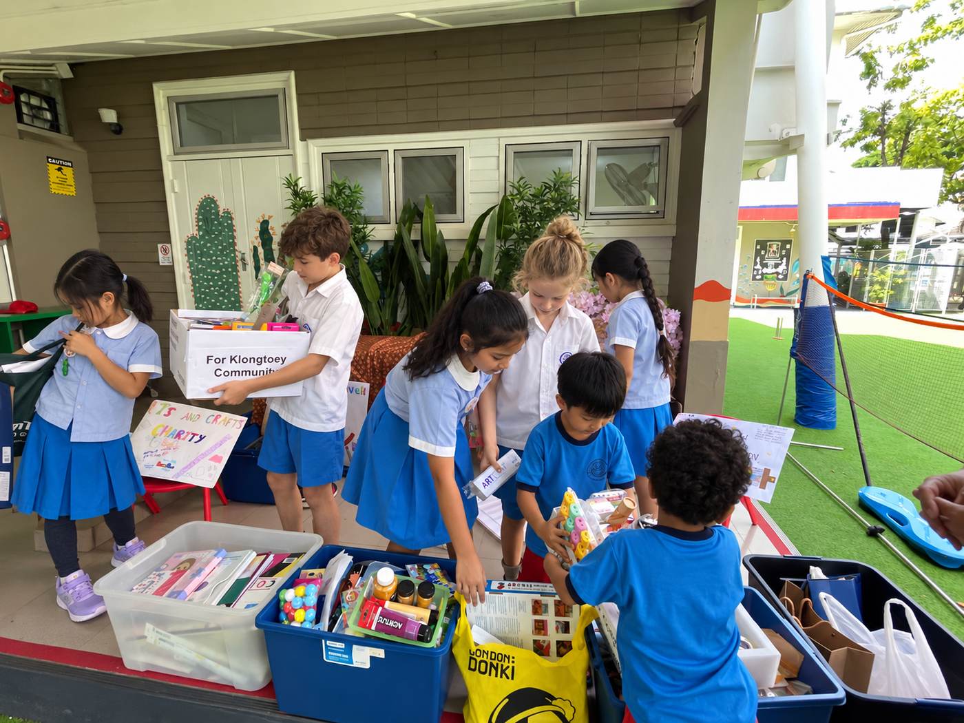 Global Ambassadors running a charity donation drive for the local community