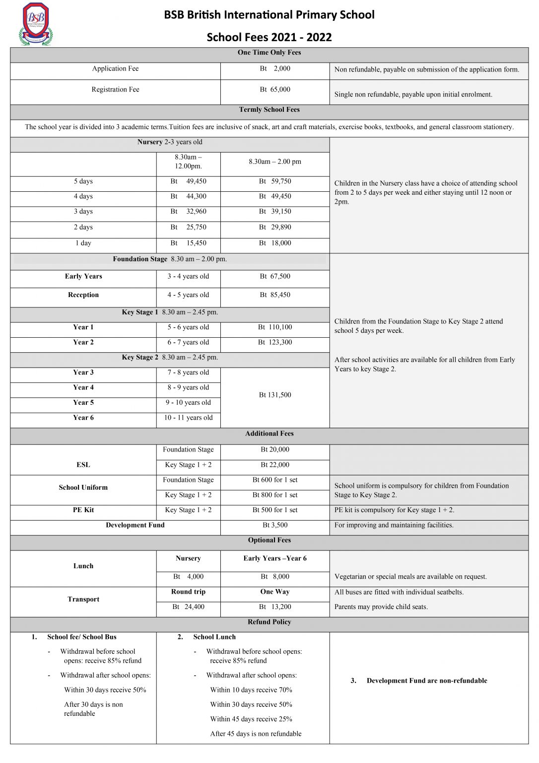 School Fees BSB British International Primary School school-fees-bsb-british-international-primary-school